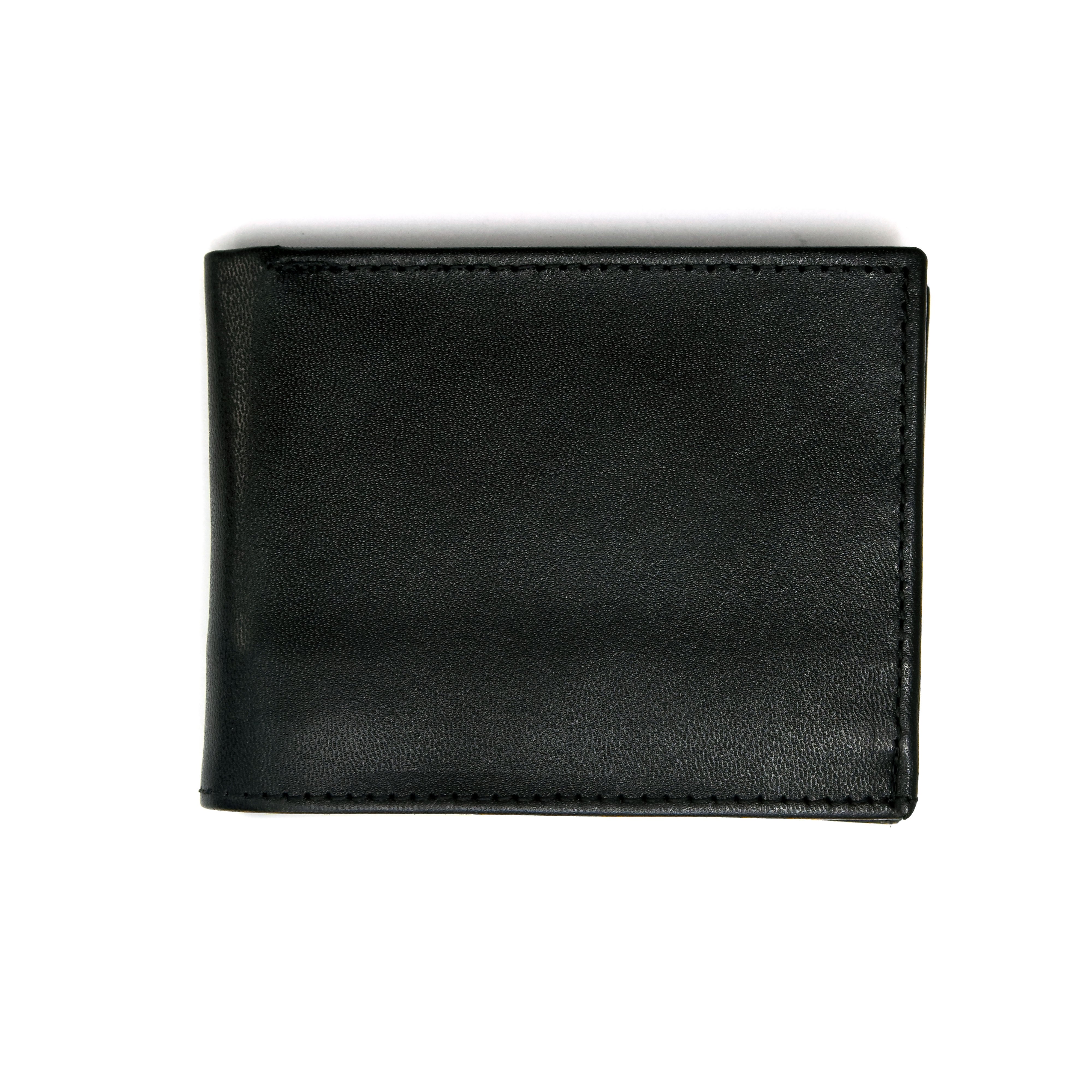 Cow Leather Slim Bi-Fold Wallet for Men – Black