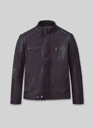 Cow Leather Moto Biker Jacket for Men